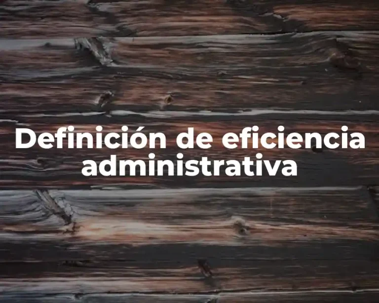 Definición de eficiencia administrativa