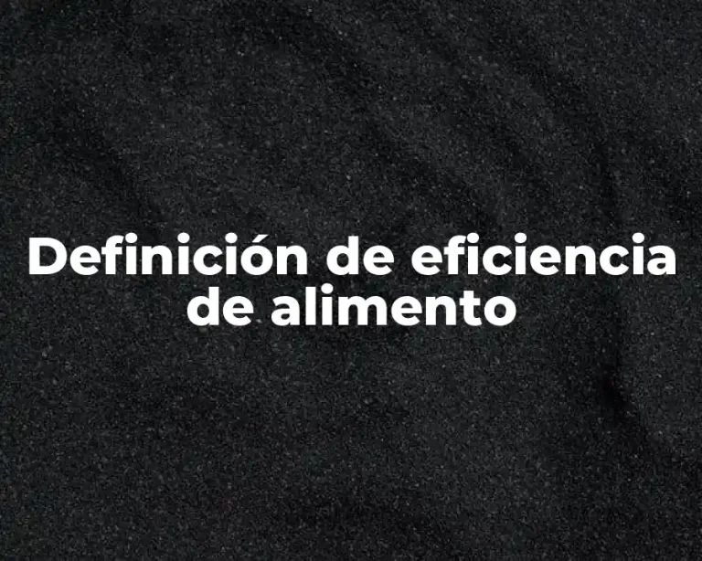 Definición de eficiencia de alimento