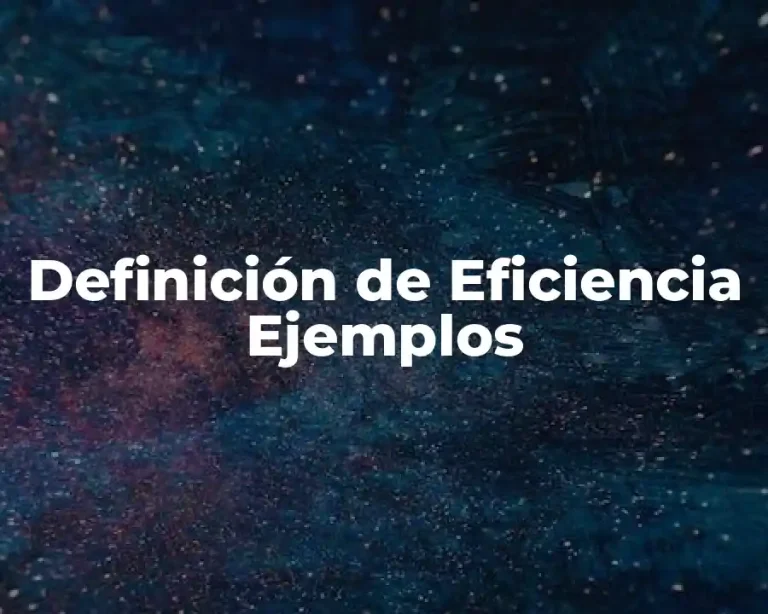 Definición de Eficiencia Ejemplos