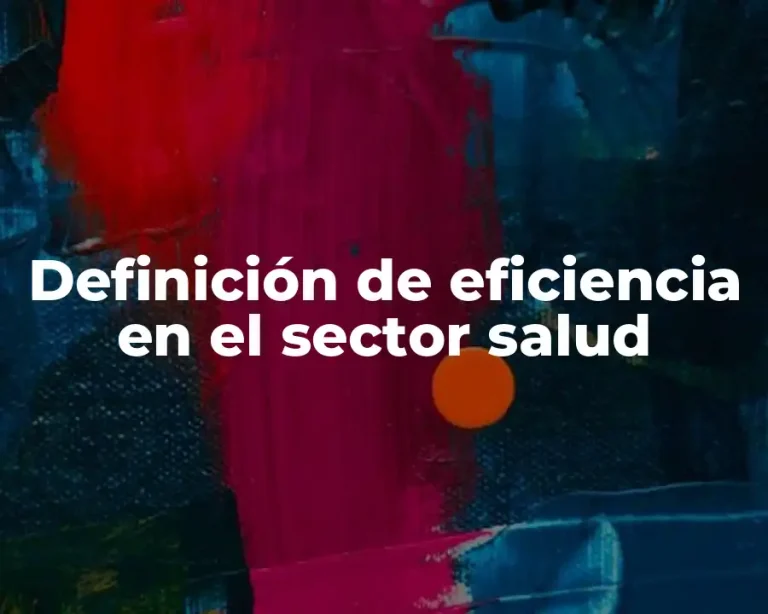Definición de eficiencia en el sector salud