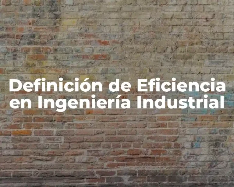 Definición de Eficiencia en Ingeniería Industrial