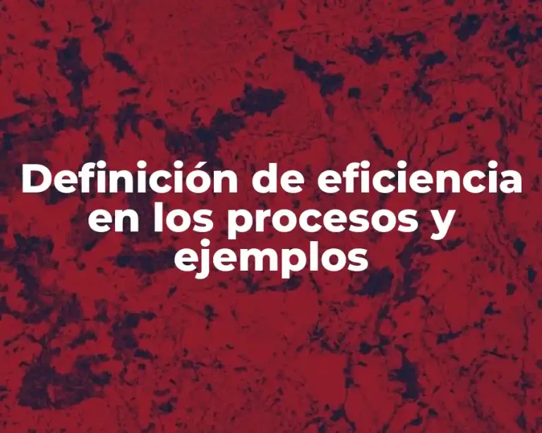 Definición de eficiencia en los procesos y ejemplos