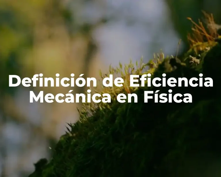 Definición de Eficiencia Mecánica en Física