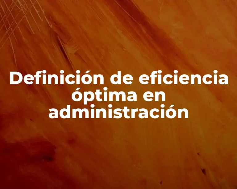 Definición de eficiencia óptima en administración