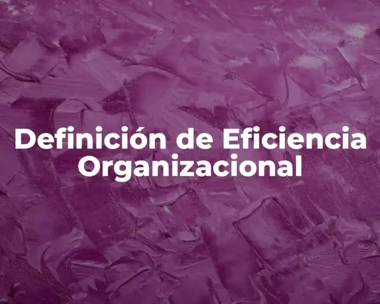 Definición de Eficiencia Organizacional