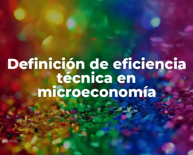 Definición de eficiencia técnica en microeconomía
