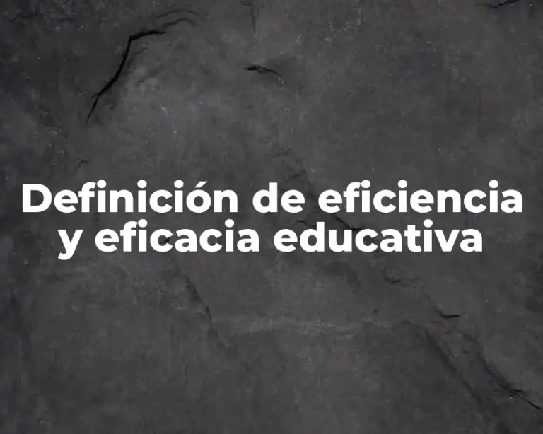 Definición de eficiencia y eficacia educativa