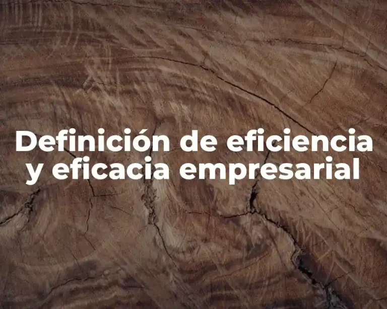 Definición de eficiencia y eficacia empresarial