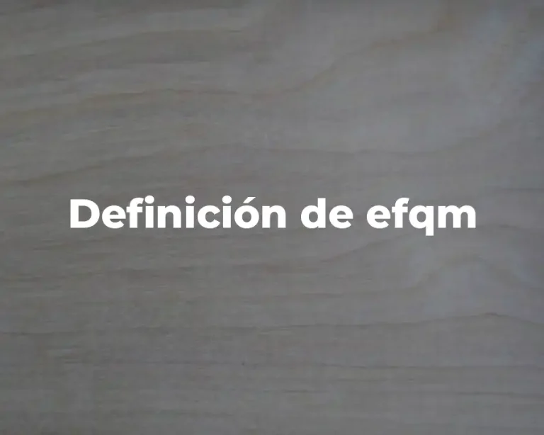 Definición de efqm
