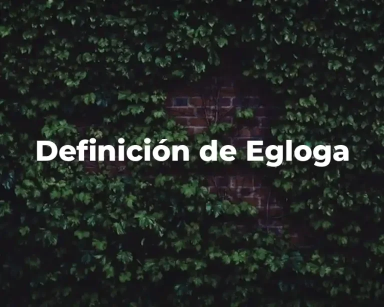 Definición de Egloga