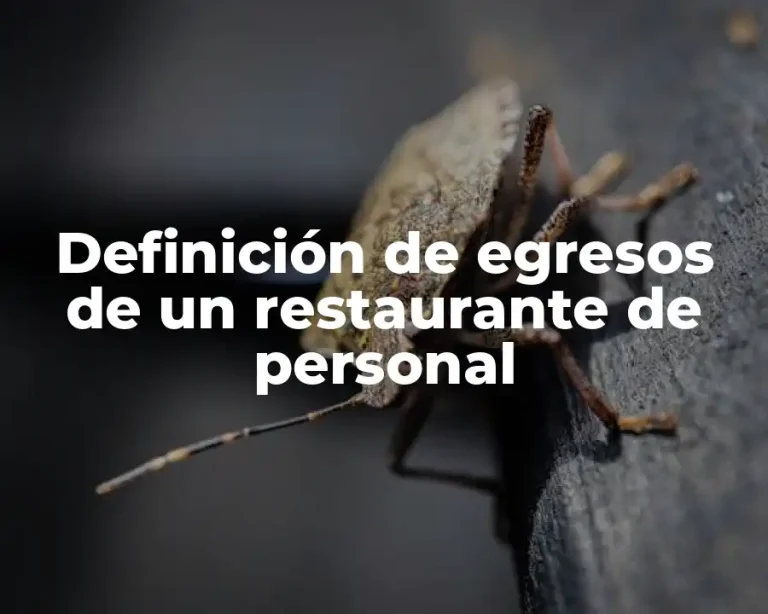 Definición de egresos de un restaurante de personal