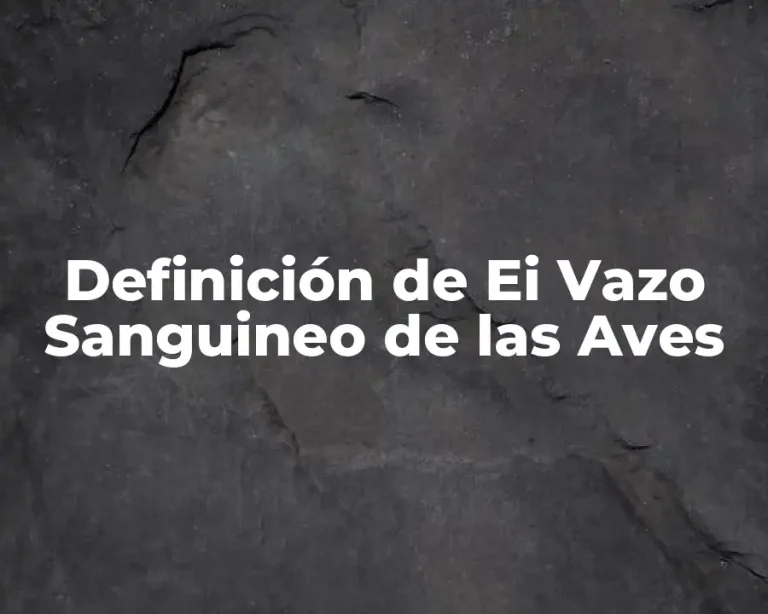 Definición de Ei Vazo Sanguineo de las Aves