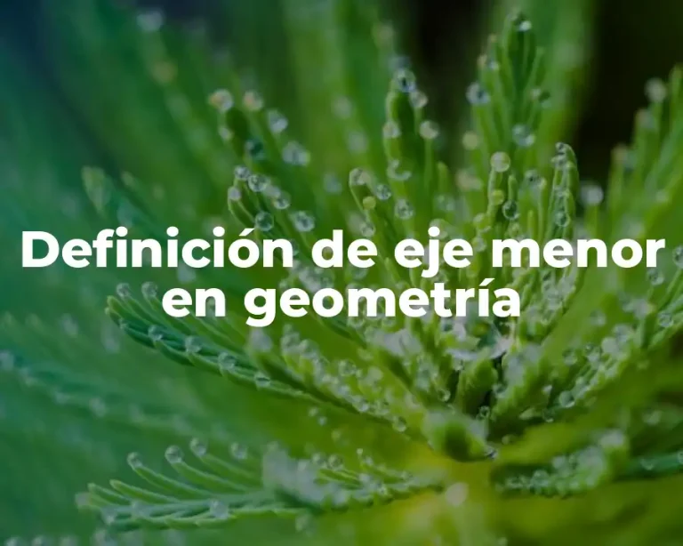 Definición de eje menor en geometría