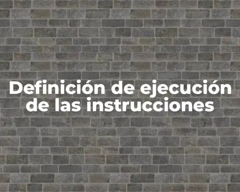 Definición de ejecución de las instrucciones