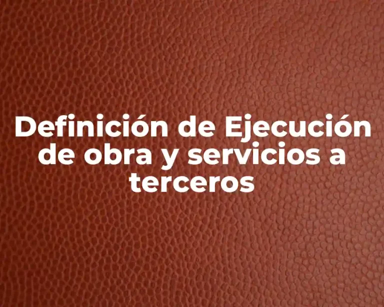Definición de Ejecución de obra y servicios a terceros