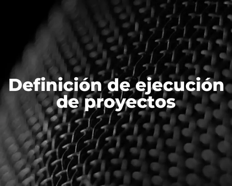 Definición de ejecución de proyectos