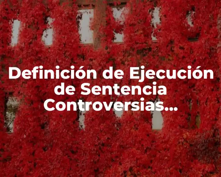 Definición de Ejecución de Sentencia Controversias Constitucional