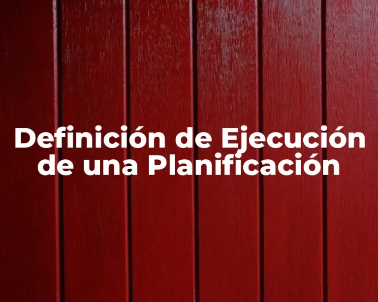 Definición de Ejecución de una Planificación