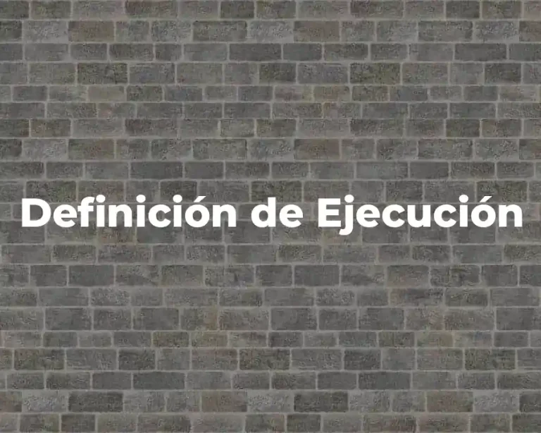 Definición de Ejecución