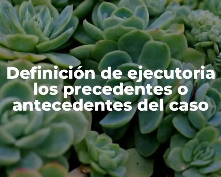 Definición de ejecutoria los precedentes o antecedentes del caso