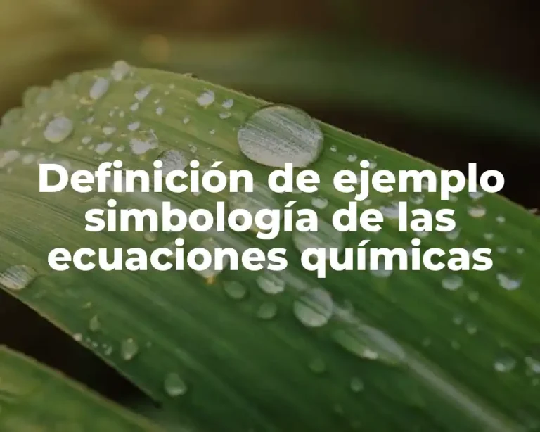 Definición de ejemplo simbología de las ecuaciones químicas
