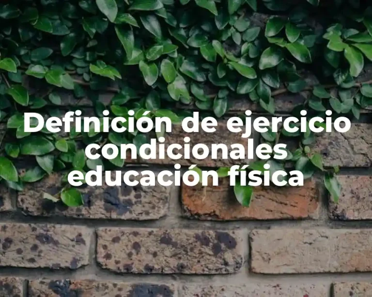 Definición de ejercicio condicionales educación física