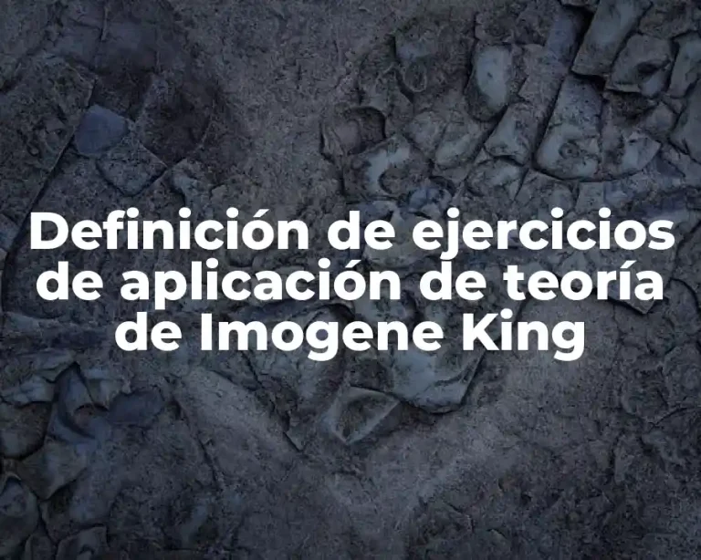 Definición de ejercicios de aplicación de teoría de Imogene King