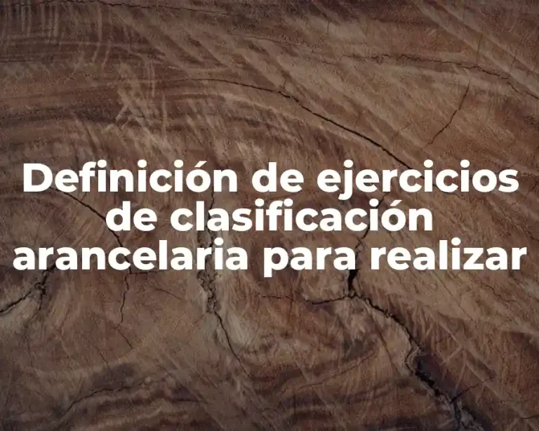 Definición de ejercicios de clasificación arancelaria para realizar