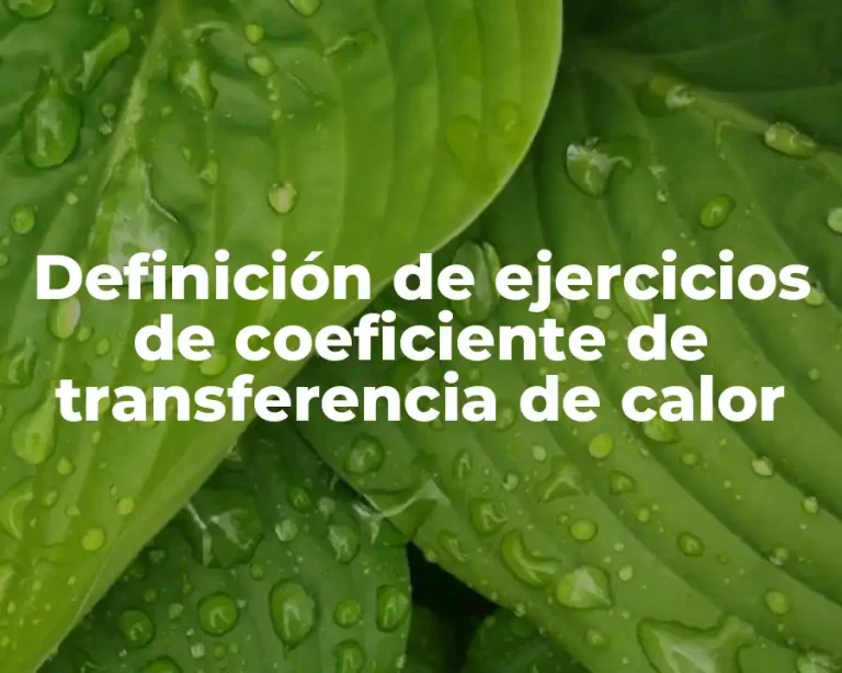 Definición de ejercicios de coeficiente de transferencia de calor
