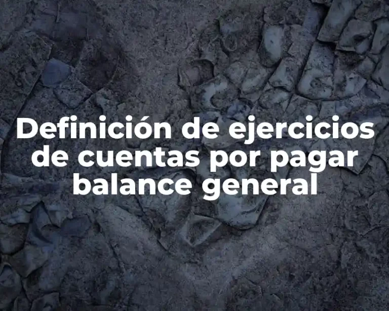 Definición de ejercicios de cuentas por pagar balance general