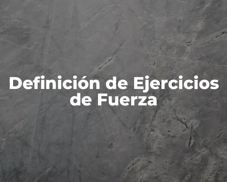 Definición de Ejercicios de Fuerza