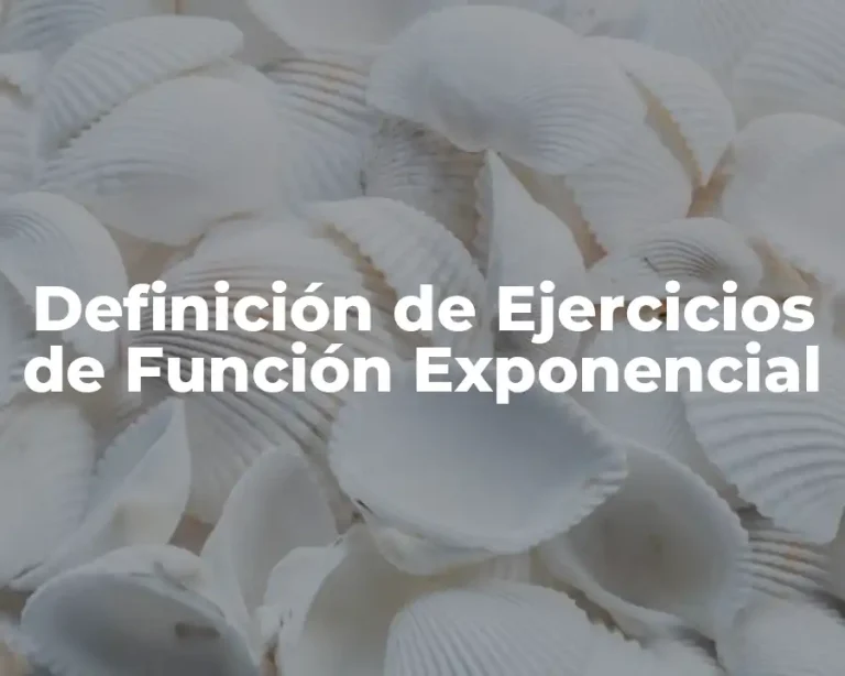 Definición de Ejercicios de Función Exponencial