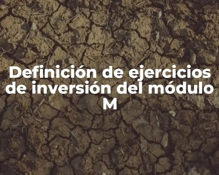 Definición de ejercicios de inversión del módulo M
