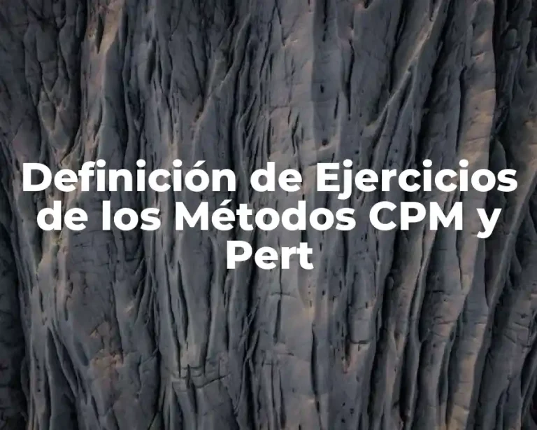 Definición de Ejercicios de los Métodos CPM y Pert