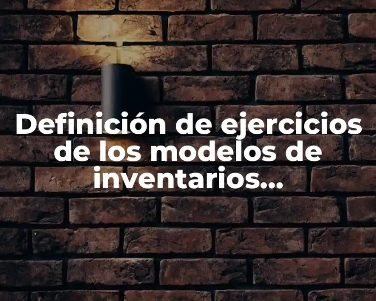 Definición de ejercicios de los modelos de inventarios independientes