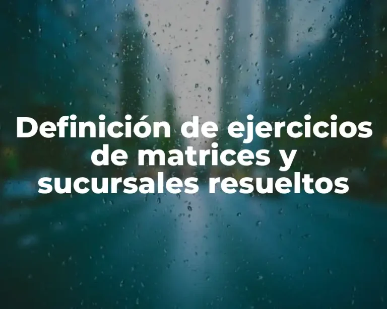 Definición de ejercicios de matrices y sucursales resueltos