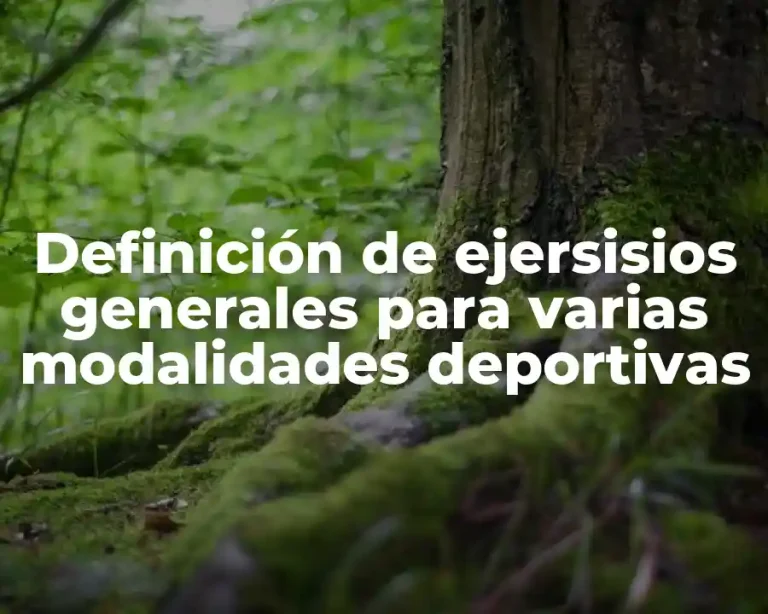 Definición de ejersisios generales para varias modalidades deportivas