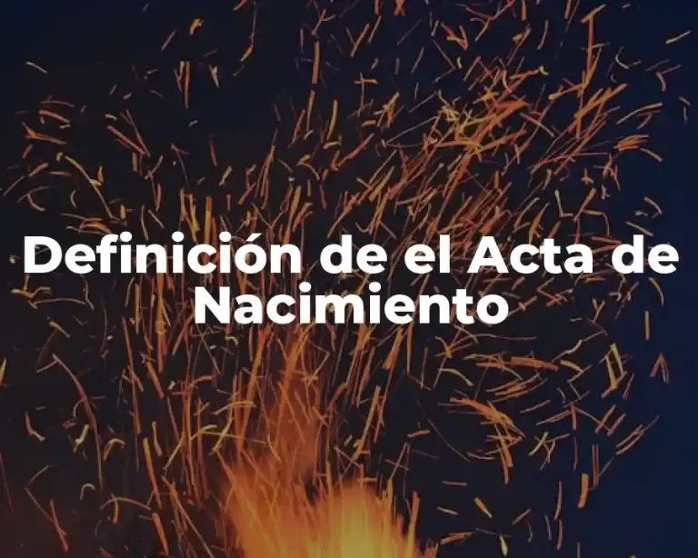 Definición de el Acta de Nacimiento