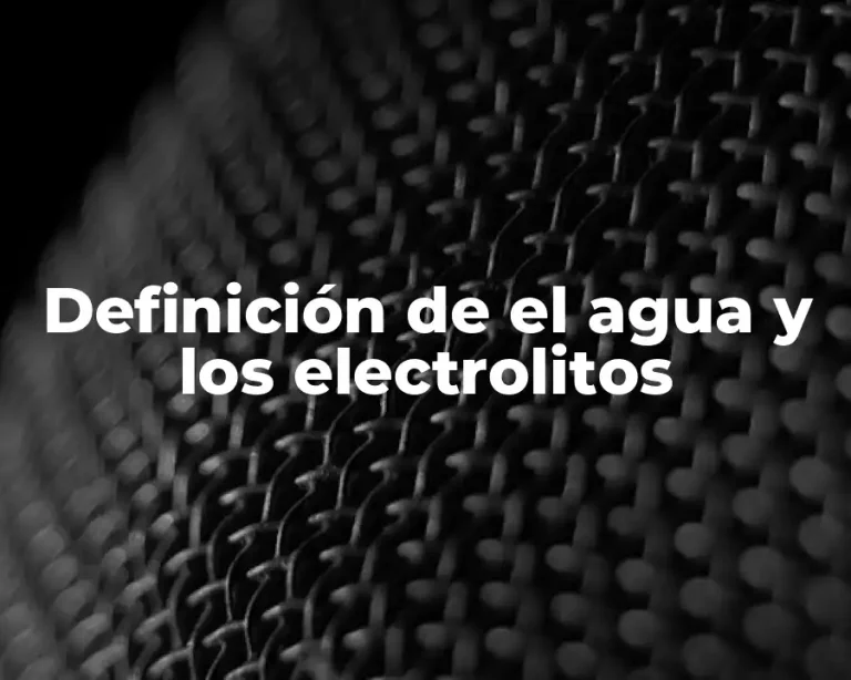 Definición de el agua y los electrolitos