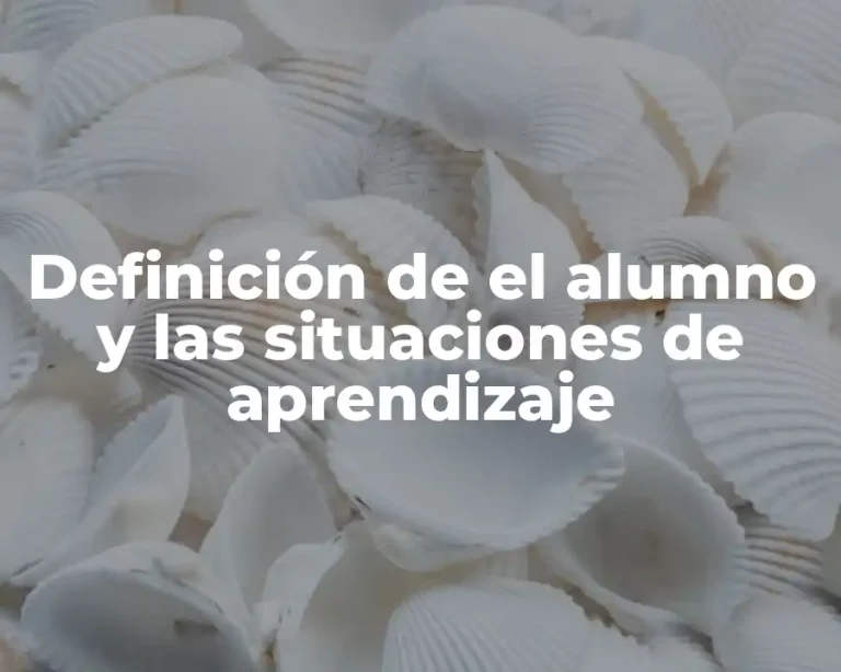 Definición de el alumno y las situaciones de aprendizaje