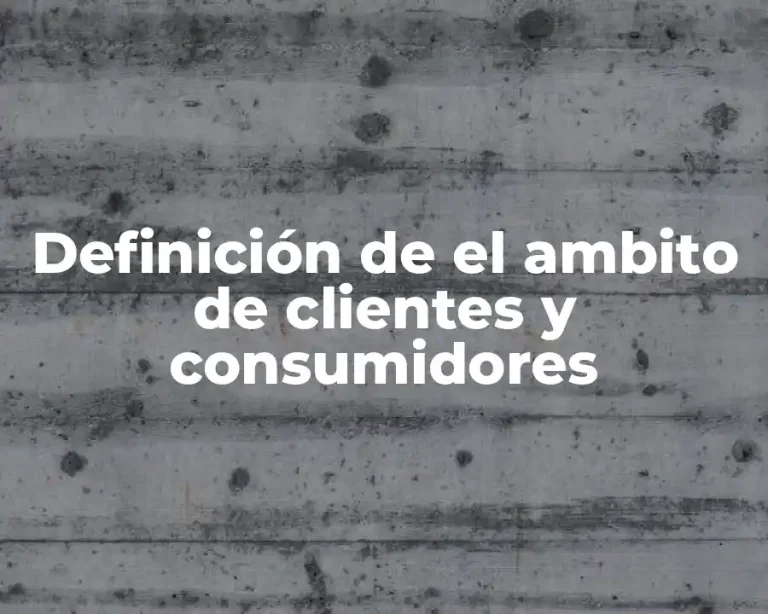Definición de el ambito de clientes y consumidores