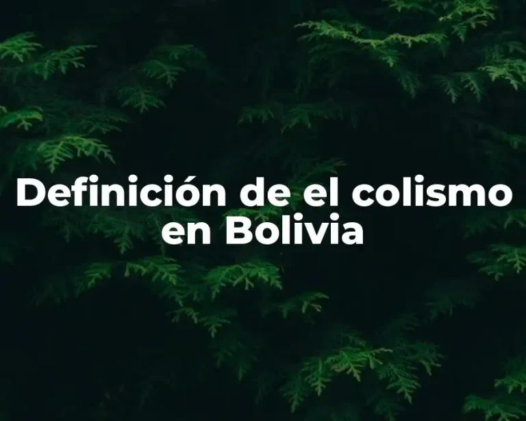 Definición de el colismo en Bolivia