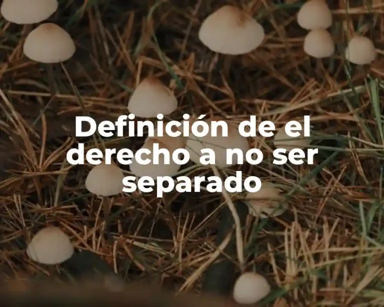 Definición de el derecho a no ser separado