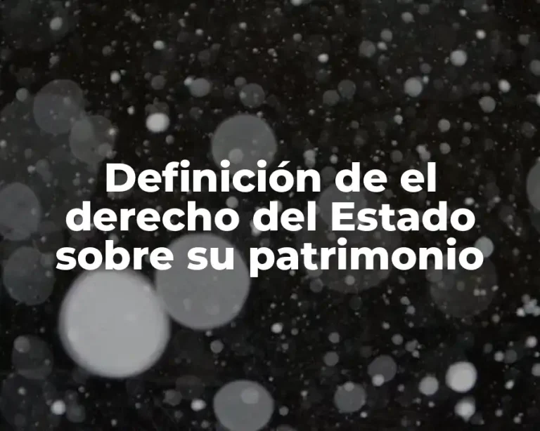 Definición de el derecho del Estado sobre su patrimonio