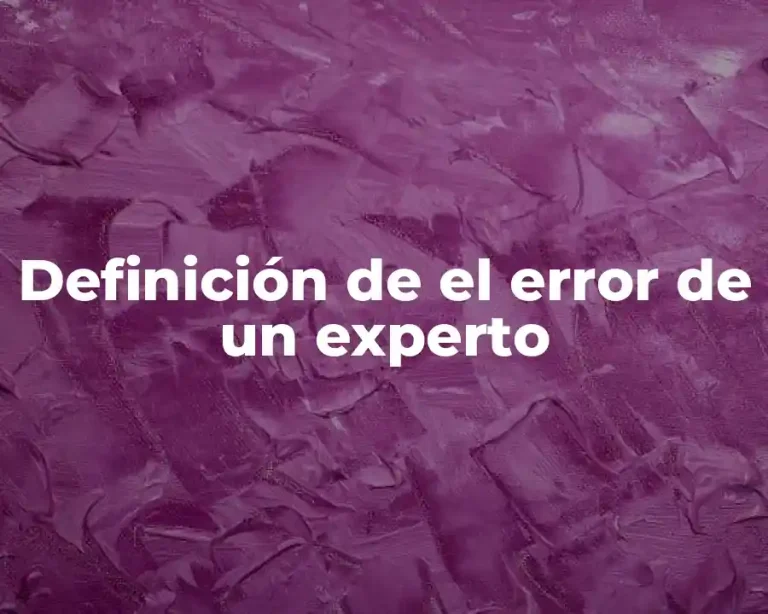 Definición de el error de un experto