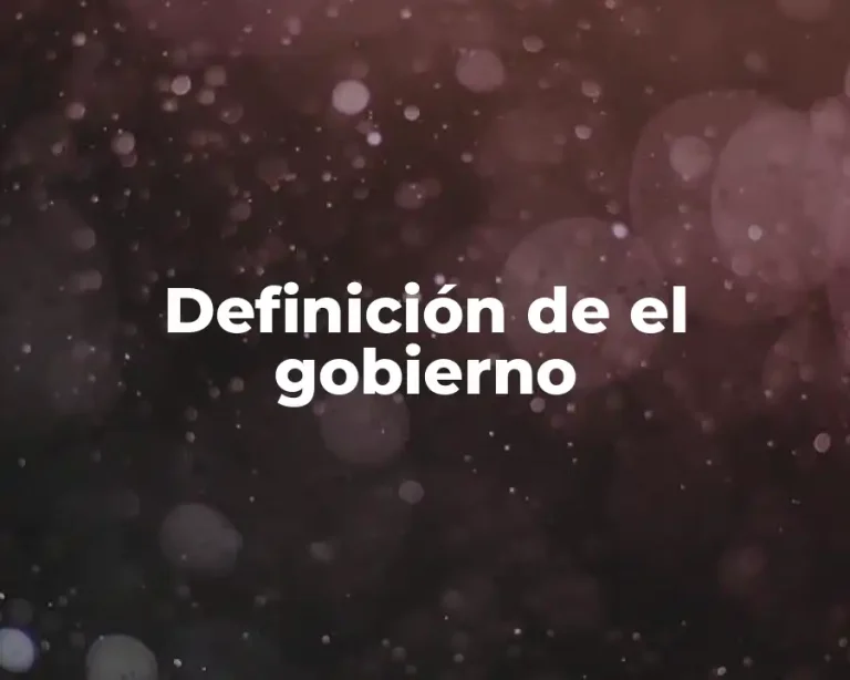 Definición de el gobierno