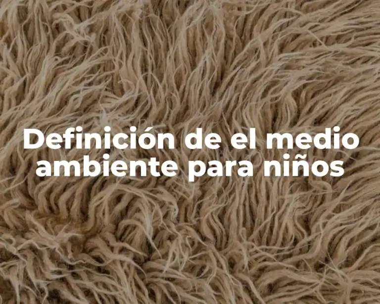 Definición de el medio ambiente para niños