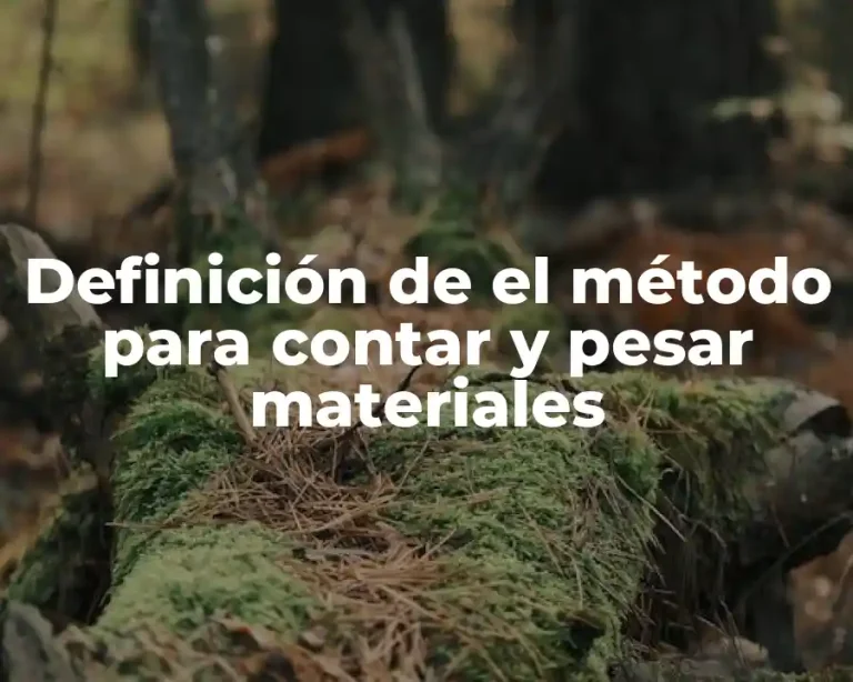 Definición de el método para contar y pesar materiales
