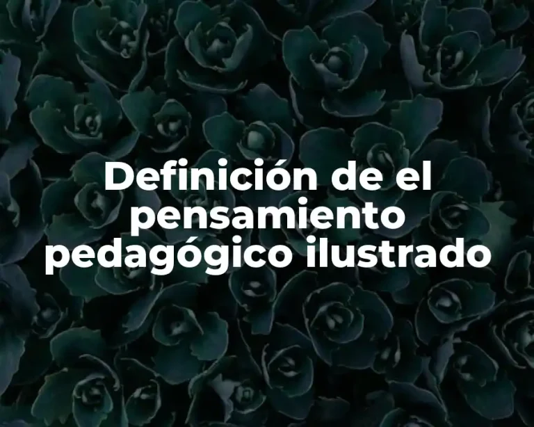 Definición de el pensamiento pedagógico ilustrado