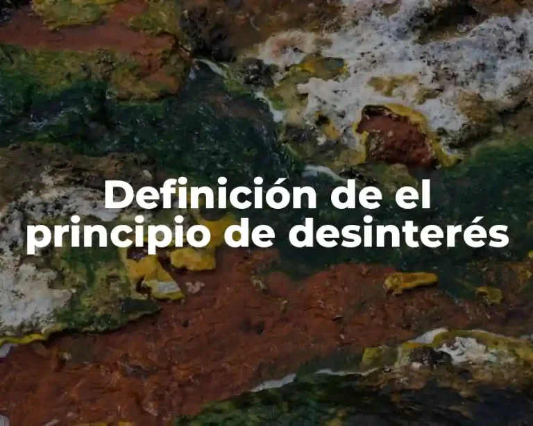 Definición de el principio de desinterés